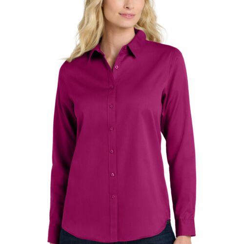 Ladies Long Sleeve SuperPro React  Twill Shirt Thumbnail